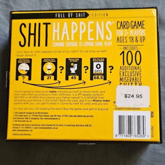 SH*T HAPPENS Adult 18+ card game - Picture 2 of 2